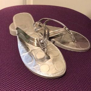 Silver Coach flip flops